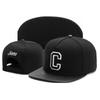 Black Letter C Leather Brim Hip Hop New Sun Hat Cap Adult Outdoor Sports Basketball Cap