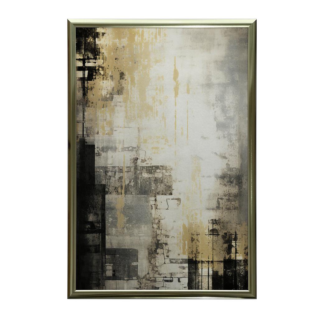 Złoty Klimat Współczesności Złoty Klimat Współczesności, 70X100 Cm, Rama Aluminiowa Czarna, Papier Matowy 230 Gsm