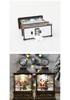 Christmas Gift Square Flat Lantern with Santa Claus and Tree Decoration