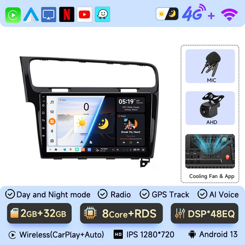 JIUYIN Car Radio Multimedia Player For Volkswagen VW Golf 7 MK7 GTI 2013-2017 Android GPS Navigation Stereo Head Unit Carplay