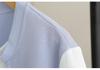 2026 Women's Plus Size Color Block College Style Short Sleeve Pullover T-shirt