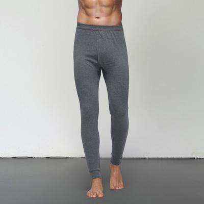 Men Pants Elastic Waist Thermal Insulation Long Johns Solid Color Travel Work School Bottoming Trousers Pajamas Trousers