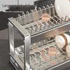 304 Stainless Steel Multi-functional Kitchen Dish Drying and Storage Rack