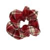 Red Korean Plaid Lace Ponytail Scrunchie – Women's High-End Holiday Hair Tie