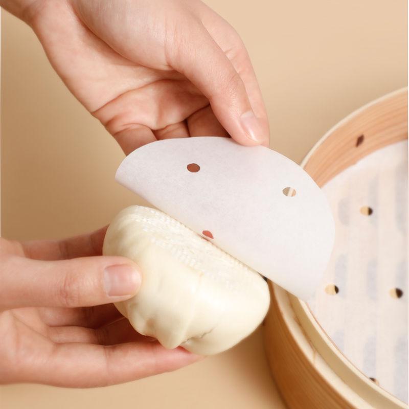 Yijie Non-Stick Steamer Paper for Buns - Round, Disposable Mat 9069