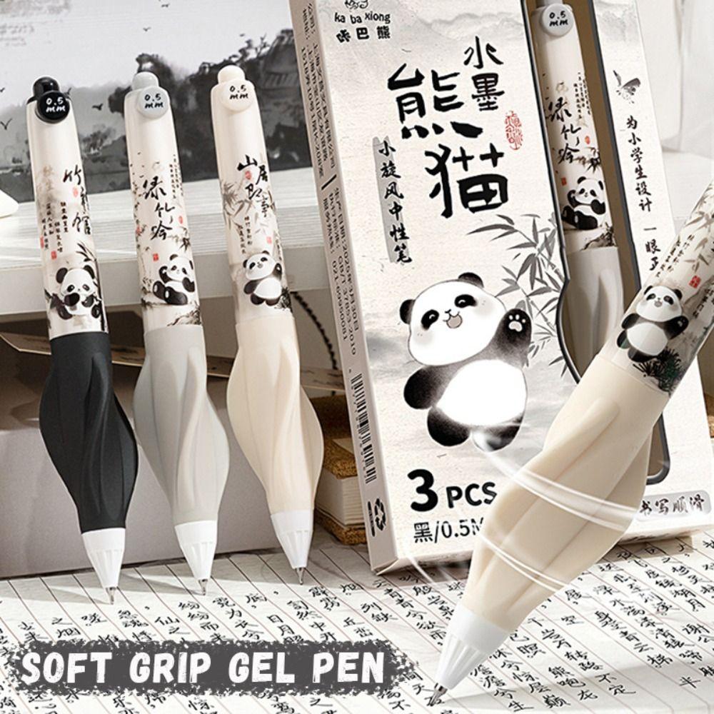 3PCS Quick Drying Neutral Pen 0.5mm Black Ink Writing Tool Office Signature Pen  Students