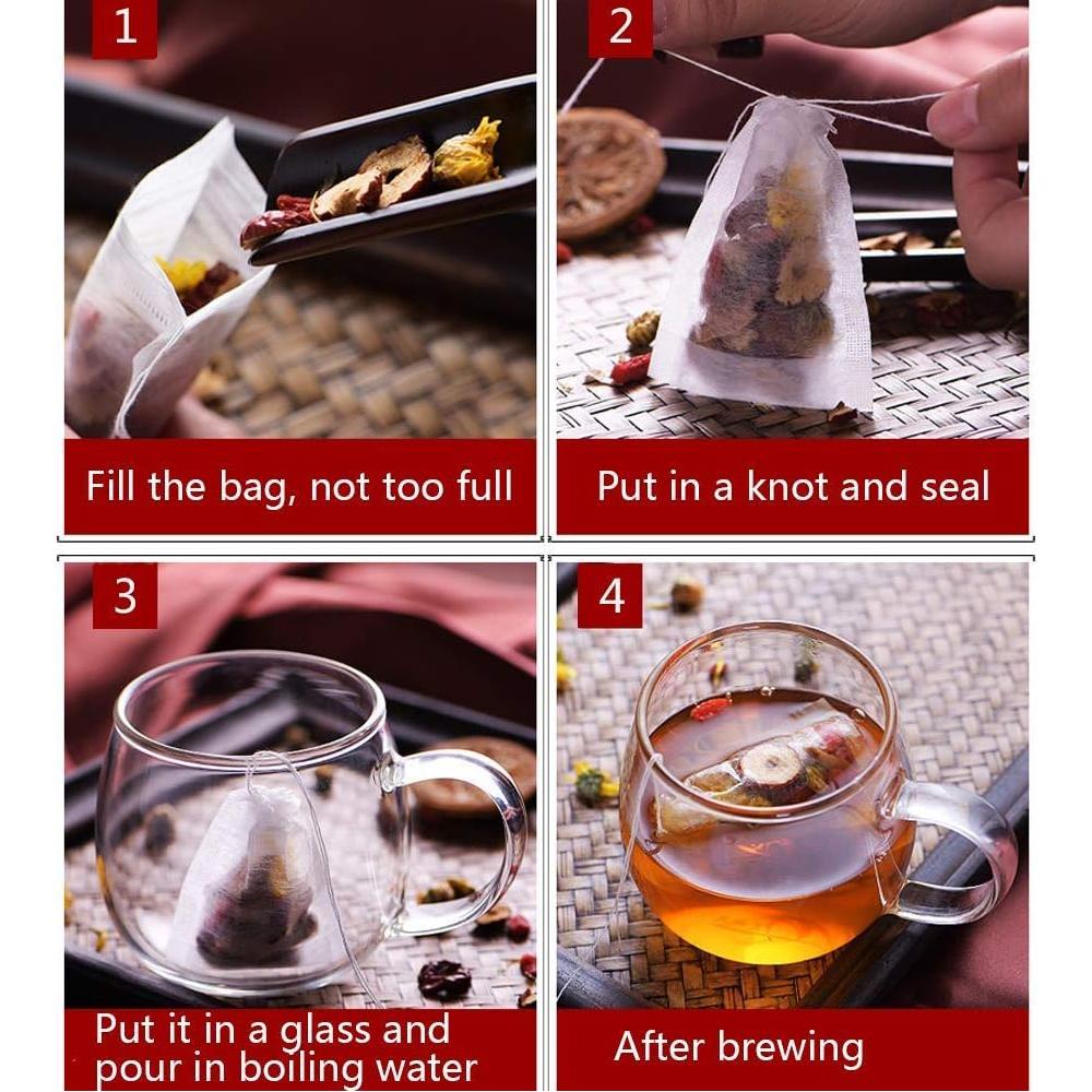 New 600Pcs 7cm x 9cm Disposable Tea Bags w/Drawstring For Loose Tea Coffee Spice DIY