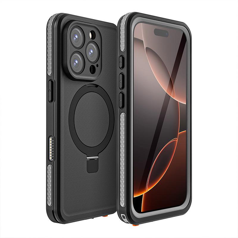 TB Series iPhone 16 Waterproof Case with Magnetic Stand and Drop Protection