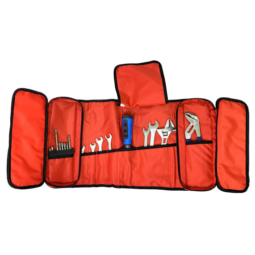 SK11 Roll Bag DX M 580ÁE00mm Tool Storage with Zipper Pocket Black/Red