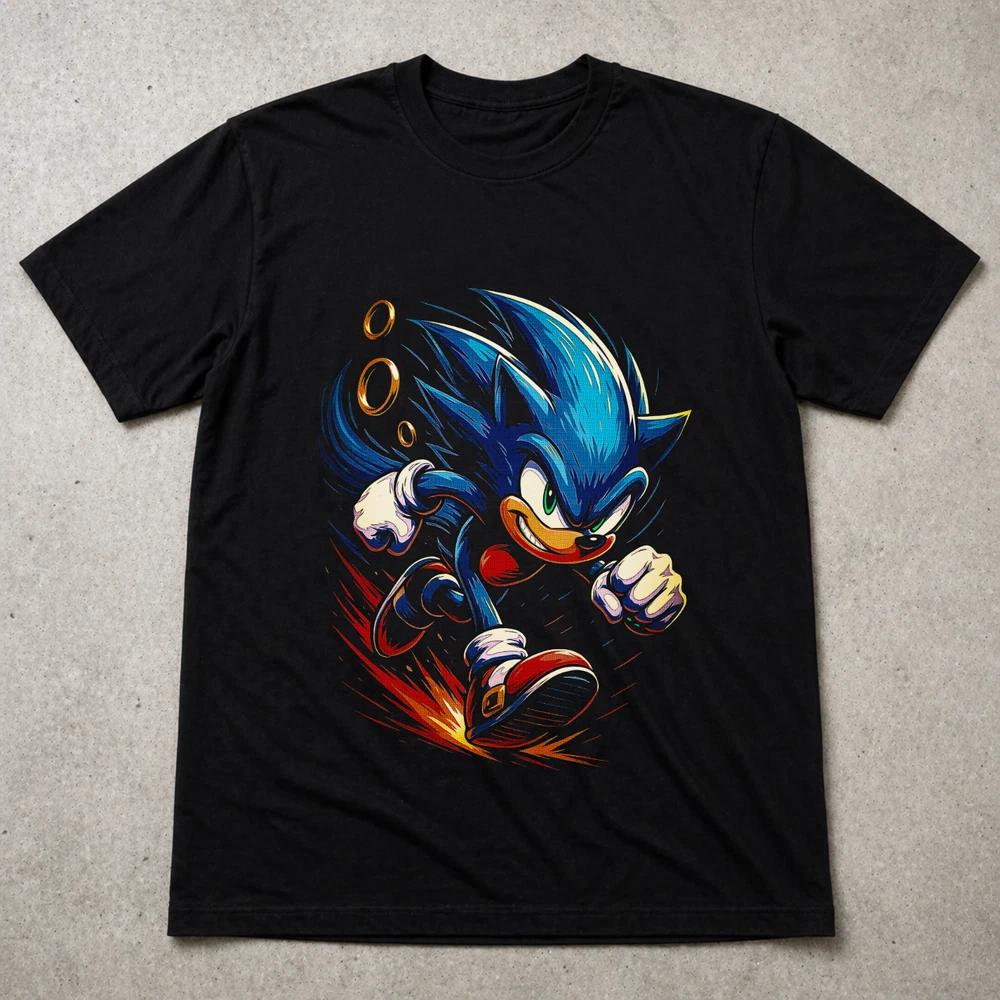Sonic The Hedgehog T Shirt Retro Gaming Speed Runner Tee Adults Kids 2XL