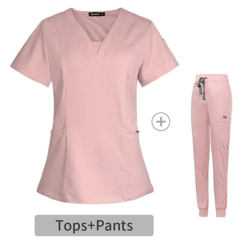 Quality Unisex Medical Uniforms for Man V-neck Nurse Scurbs Women Hospital Doctor Work Wear Oral Dental Surgery Work Uniforms