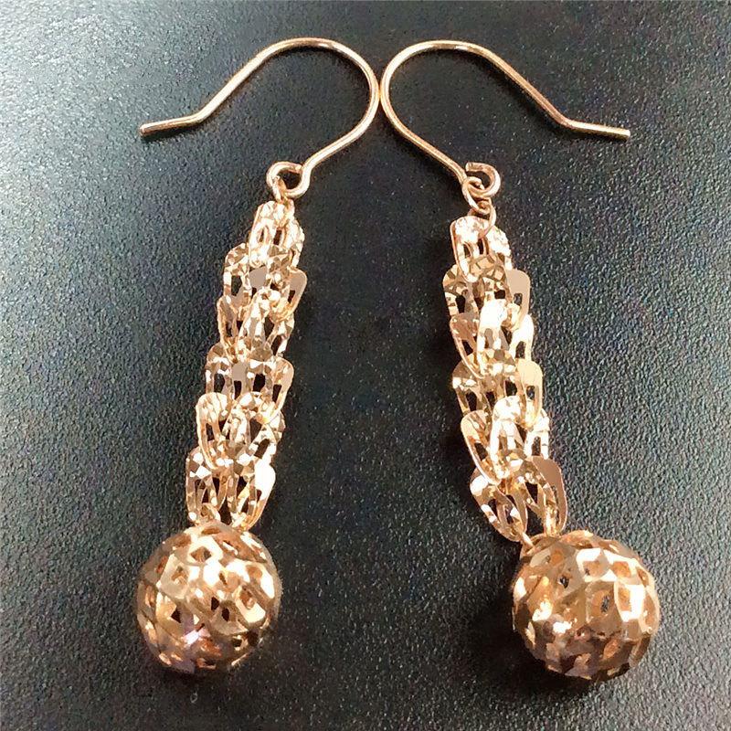 

Изысканные Чисто Русские 585 Фиолетовое Золото Роскошные Полые Шарики Хвост Феникса Универсальный Цвет Золотой Дизайн Серьги с Покрытием Розовым Золотом