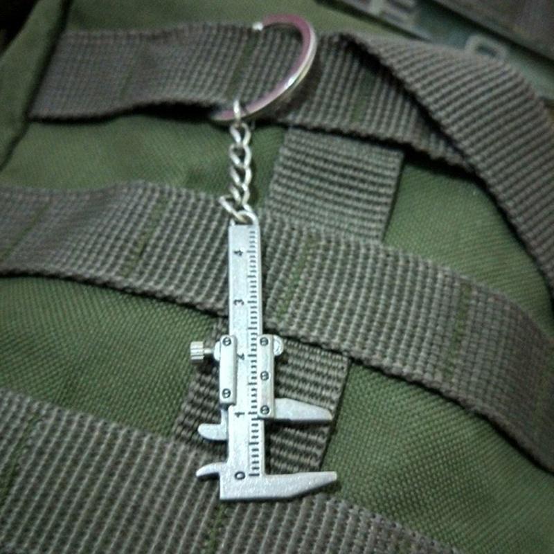 Hemtillbehör Modetillbehör Mini Vernier Caliper Nyckelring Bärbar nyckelring