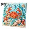 DIY Faux Pearl Painting Kit Ocean Kit, Marine Life 3D Art Coastal Wall Decor Sea Turtle Fish Picture Craft Set for Adults, Home Beach House
