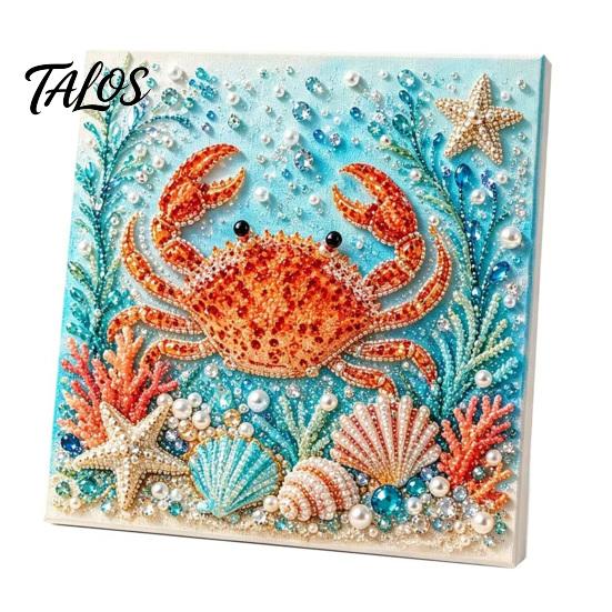 DIY Faux Pearl Painting Kit Ocean Kit, Marine Life 3D Art Coastal Wall Decor Sea Turtle Fish Picture Craft Set for Adults, Home Beach House