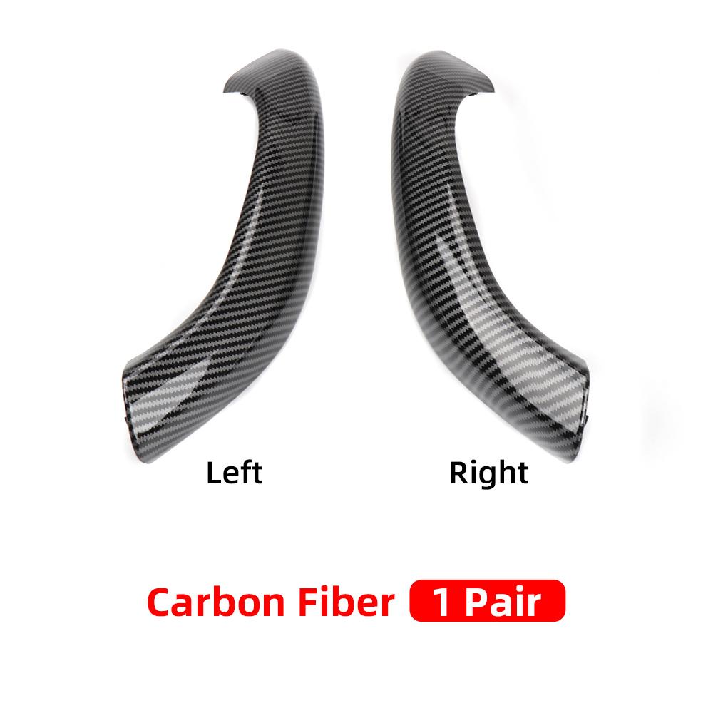 Carbon Fiber Chrome Car Interior Door Pull Handle Cover Trim Replacement For BMW X1 X2 F48 F49 F39