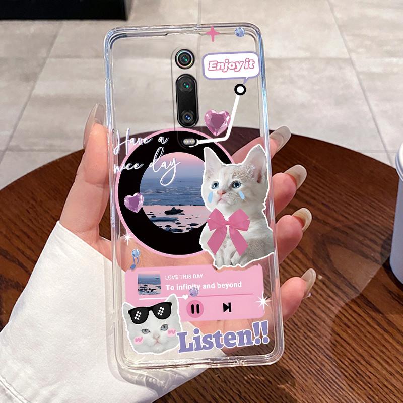 Casing For Xiaomi Mi 9T Pro Mi9T Fundas For Poco F2 / Redmi K20 Pro Clear Silicone Soft TPU Back Cover Cute Cat Protective Case
