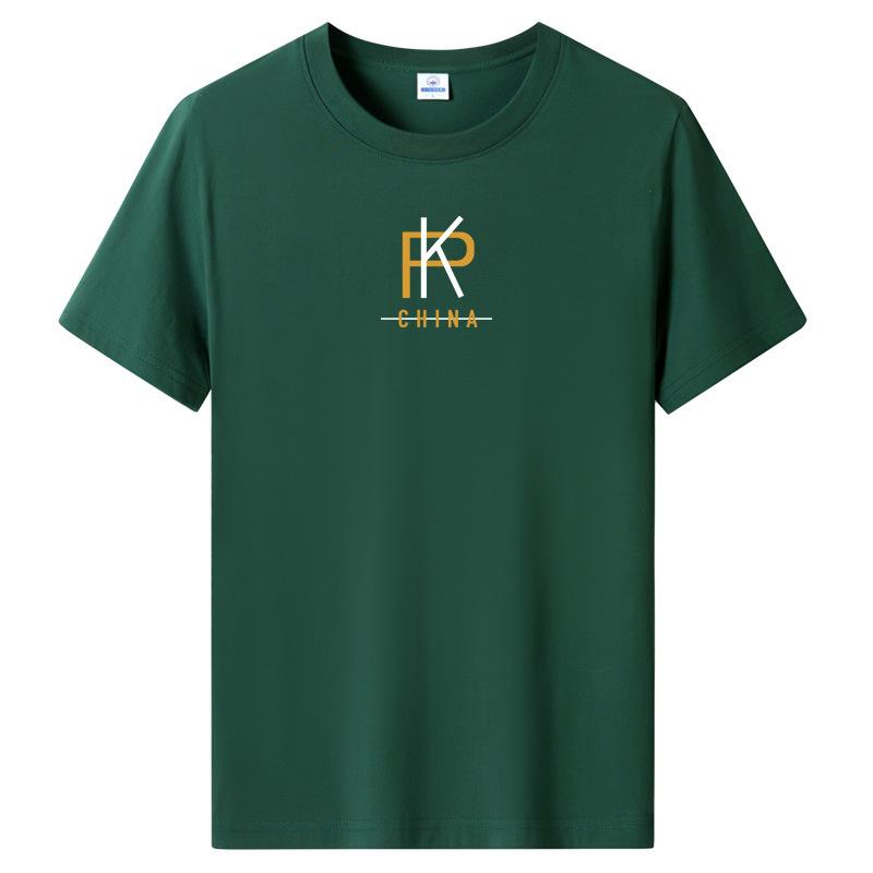 

8 цветов модная мужская хлопковая футболка с короткими рукавами большого размера свободная футболка S темно-зеленого