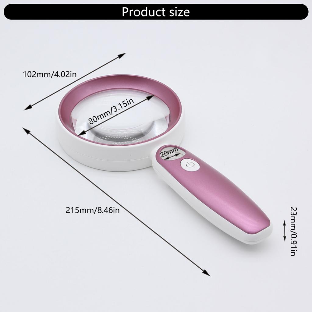 Portable Handheld Magnifier With LED Light And High Clariies Optics Lens For Antique Jewelry Inspection