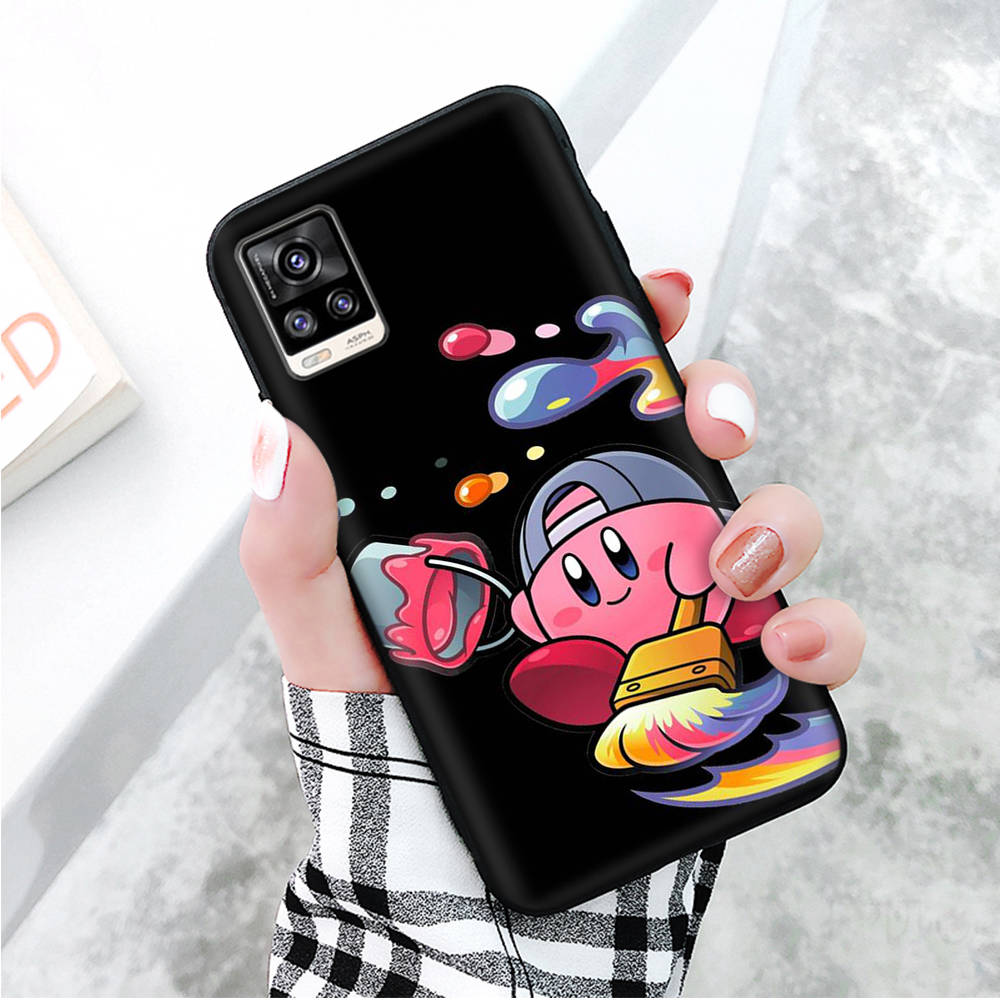 Black Case for Xiaomi Redmi 13C Note 9 iPhone XR 7 8 14 15 11 12 13 X XS Pro Max Samsung A25 S23 S24 FE Ultra Plus Kirby Cartoon