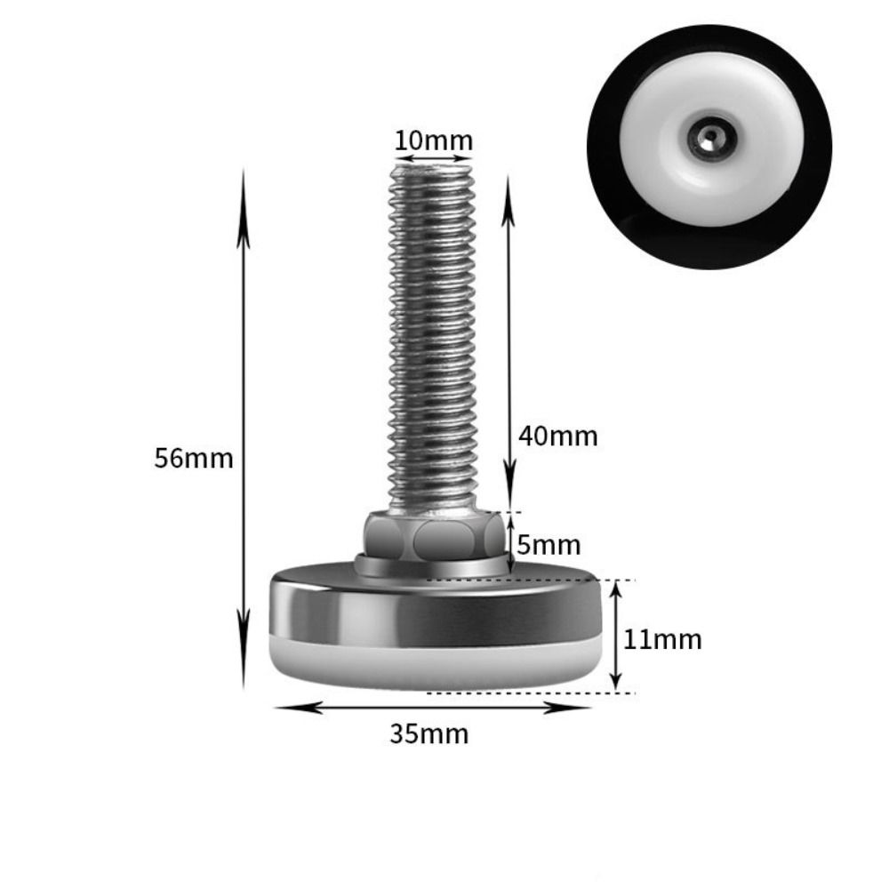 Simple Anti-Slip For Sofa, Table, Chair, Cabinet Screw-in Furniture Feet Furniture Hardware Floor Protector Nylon Base Levelers