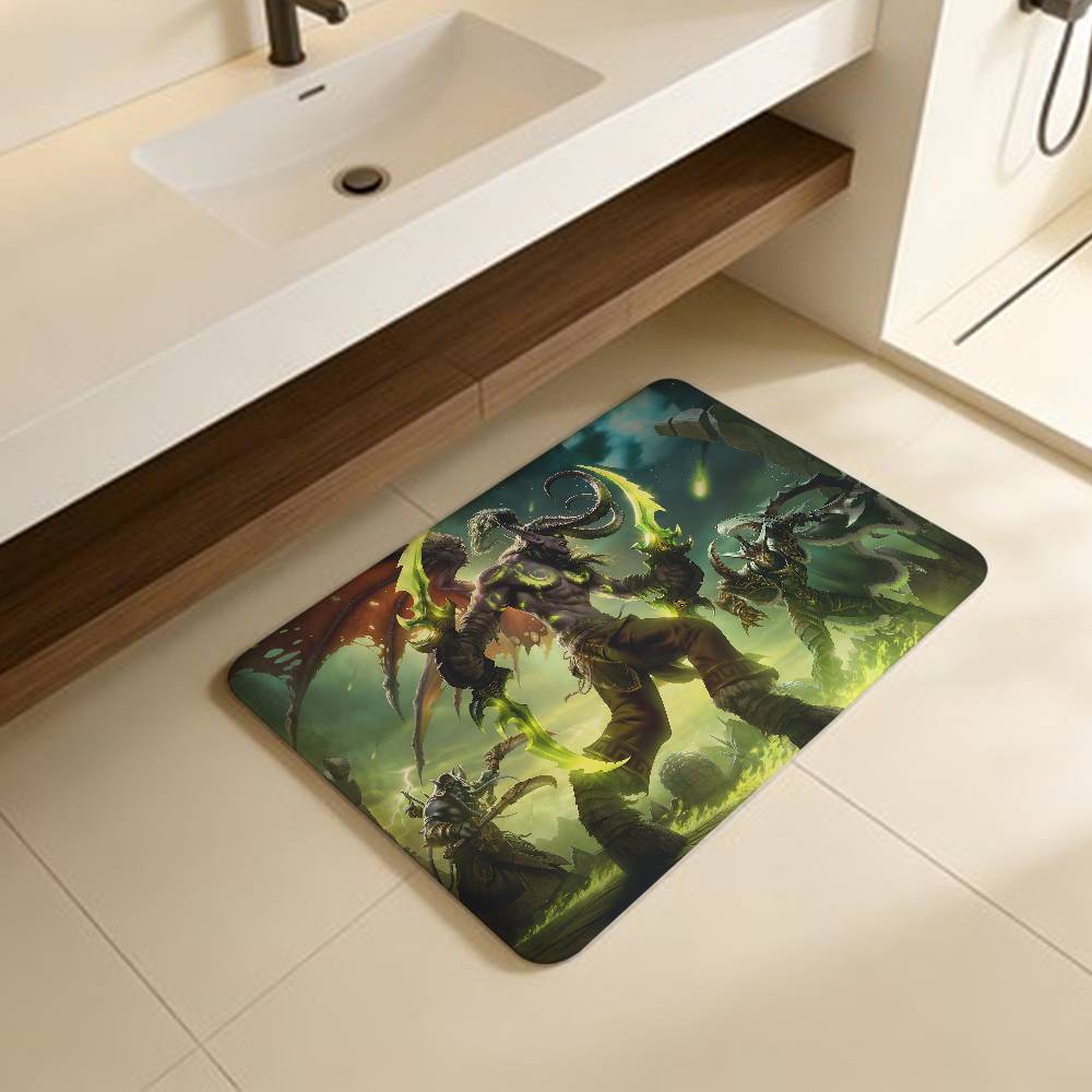 

W-World of W-Warcraft Игровой Коврик для Двери Детская Комната Спальня Балкон Противоскользящий Коврик для Двери Гостиная Коврик 40x60cm