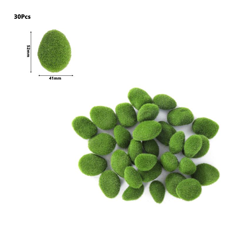 12/30PCS Artificial Foam Moss Rocks Fake Green Moss Stone Micro Landscape DIY Crafts for Home Garden Flower Pot Decoration Stone