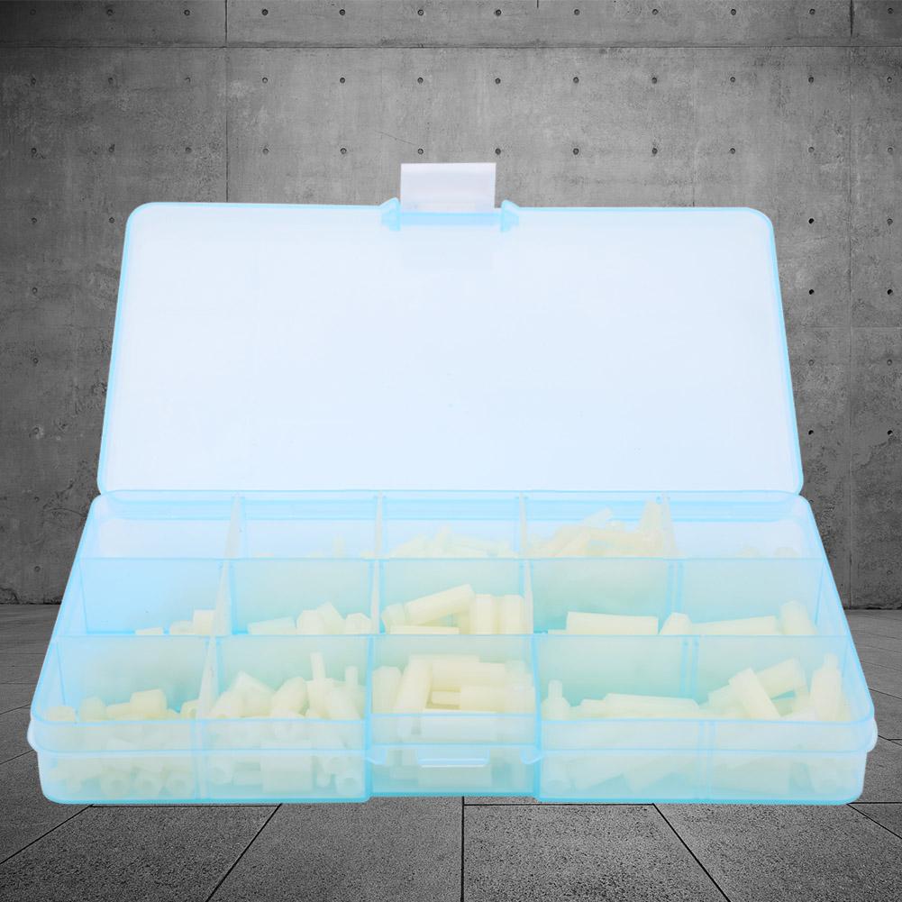 Kit asortat 310 buc. cutie M3, șaibă de piuliță pentru șuruburi din nailon, mascul, femelă, femelă, distanțiere(alb )