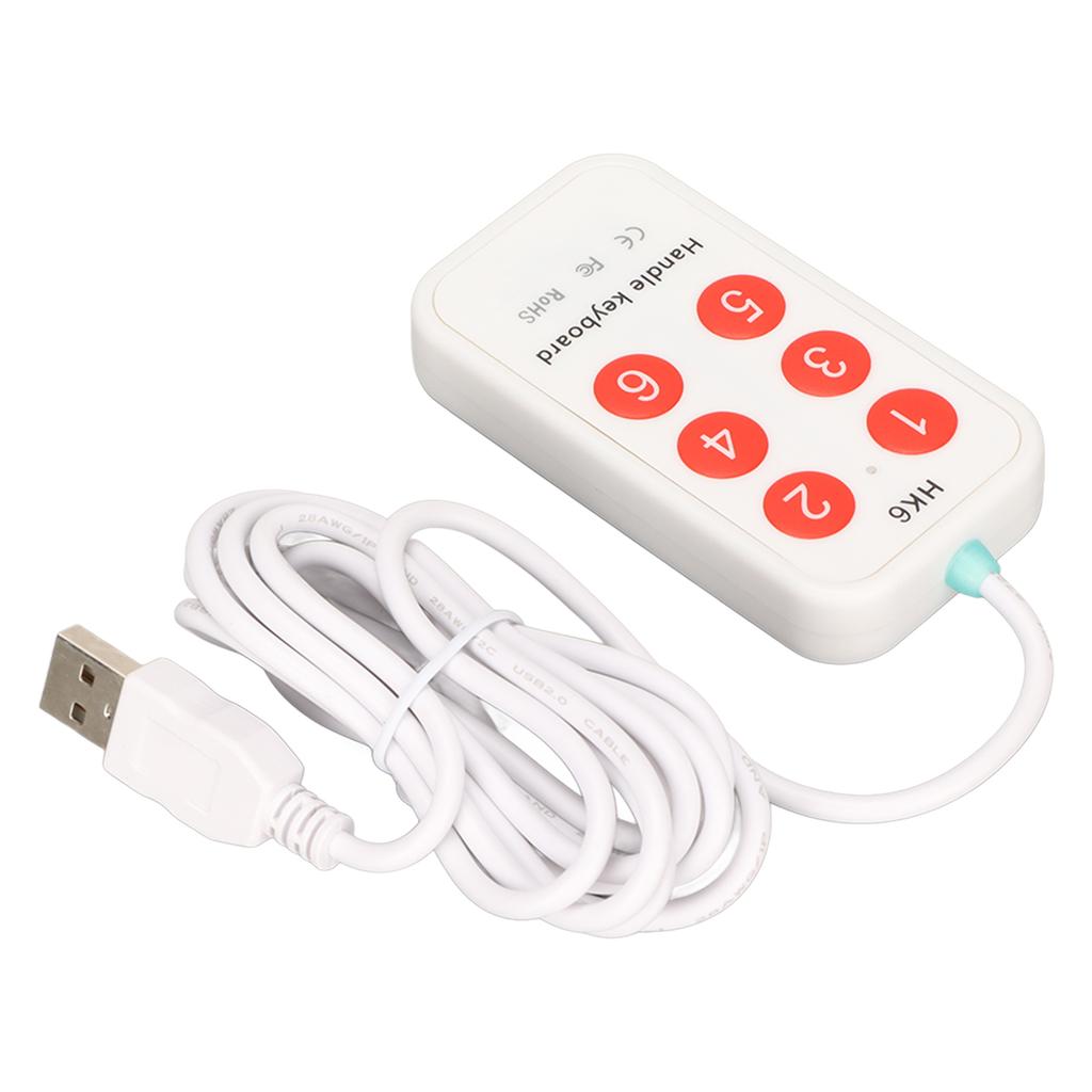 Programmable Keypad Small USB 6 Keys Programming Customization Handheld Switch Controller for Hospital Image Scanning