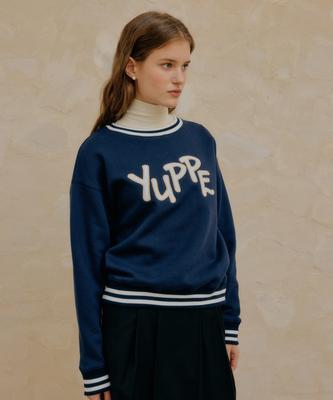 YUPPE Lettering Sweatshirt_Navy