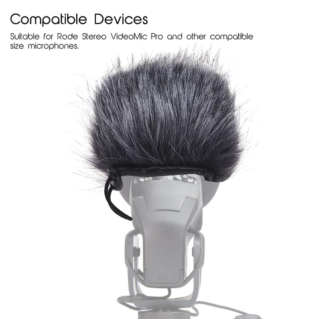 EY M24 Furry Outdoor Microphone Windscreen Artificial Fur Muff Wind Cover 9cm*5cm (L * D) for Rode Stereo VideoMic Pro