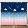 Curtains Gradual Change Smudge Twelve Constellations 3D Digital Printing Blackout Curtain Punching