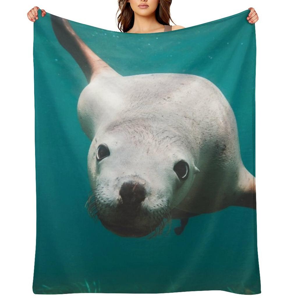 Seal Throw Blanket Loose Flannel Thin Bed Blankets