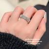 ** Comet, Big Gem Ring, Rich Family Gold, Plated With 18K Gold, Gypsy Star Sugar Cube Zircon Ring, Stacked Wear