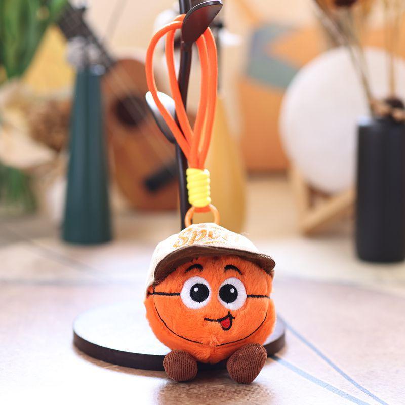 13Cm New Emoticons Ball Sports Plush Doll Keychain Simulation Dreadlocks Soccer Basketball Plush Pendant Bag Charms Toy