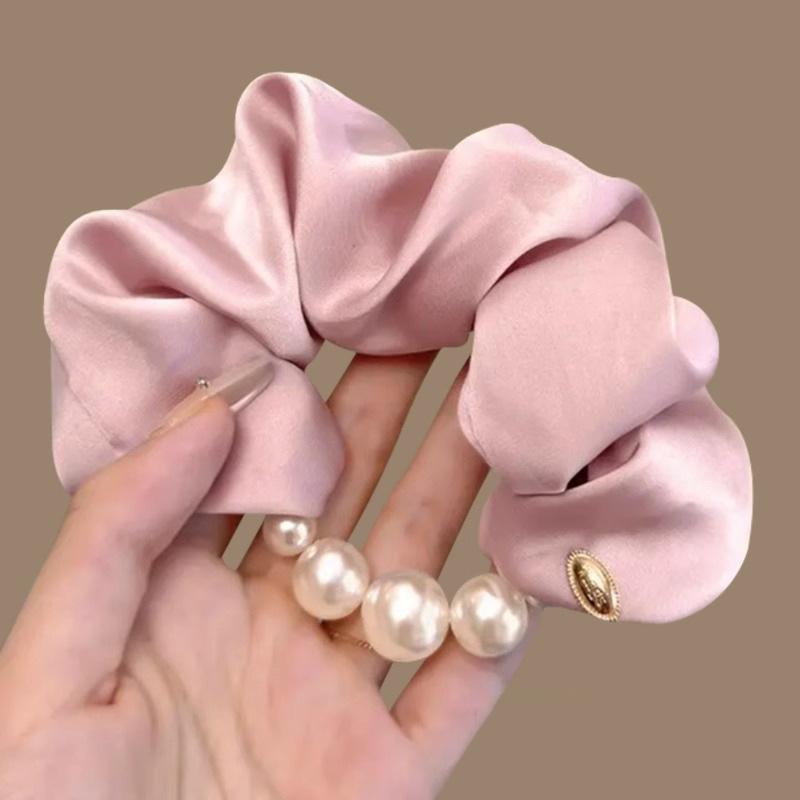 1PC Bead Large Intestine Hair Band Women's High Elastic Headband Hair Tie Rubber Band Hair Rope Headgear