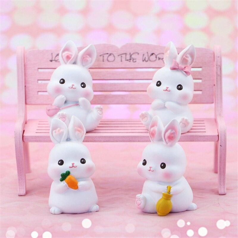 Cute Bunny Cake Decoration Rabbit Animal Ornaments Cake Topper Party Dessert Decor Birthday Party Baby Shower Baking Supplies