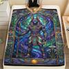 1Pc Anubis Print Flannel Blanket, High quality Comfortable for All Seasons, Home Decor, Warmth and Comfort, Perfect for Christmas Gifts W87