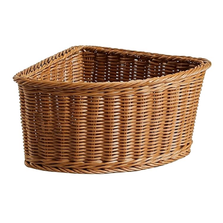 

Modern Arced Storage Bin Sturdy PE Woven Design Storage Container For Closet Organization Maximizes Unused Corner Space 1Radius 26.5cm