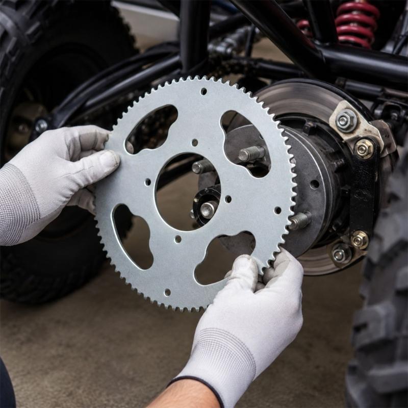 Steel 25H Rear Chain Gear 80T with 54 Mm Center Bore, 4 Bolt Mount and Silver Finish, Replacement Drive Wheel for Mini Bike Chain System Service