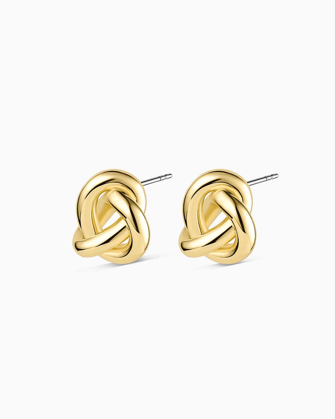 Electroplated 18K Gold Irregular Curve Ear Studs with European-American Design