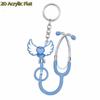 Acrylic Stethoscope Keychain 2D Adorable Design for Nurses Doctors Bag Charm Pendant Gift Souvenir