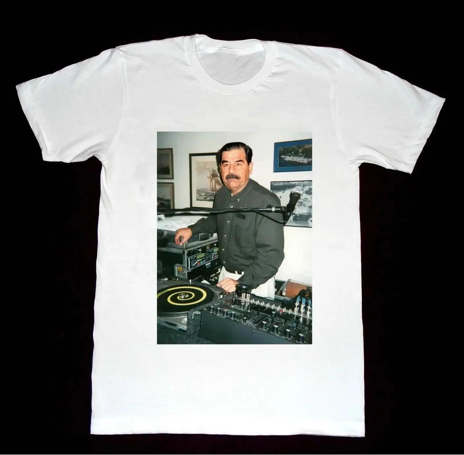 

Dj Saddam Hussein T Shirt Technics 1200 Iraq House Edm Hip Hop New Brand Clothing Custom Special Print Men s Photo T Shirts#Color(1) S