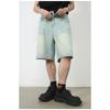 High Street Denim Shorts Summer Models Loose Straight Wide Leg Casual Five Pants Men's Pants Straight Loose Jeans for Men Fashionable and Comfortable