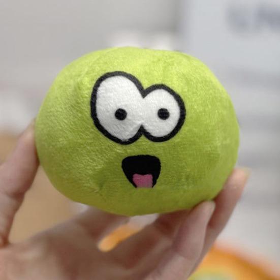 Plush Pea Dog Chew Toy Squeaky IQ Training Food Hiding Pet Interactive Toy Small Medium Large Breed Dogs Teething Cleaning Enrichment Toy
