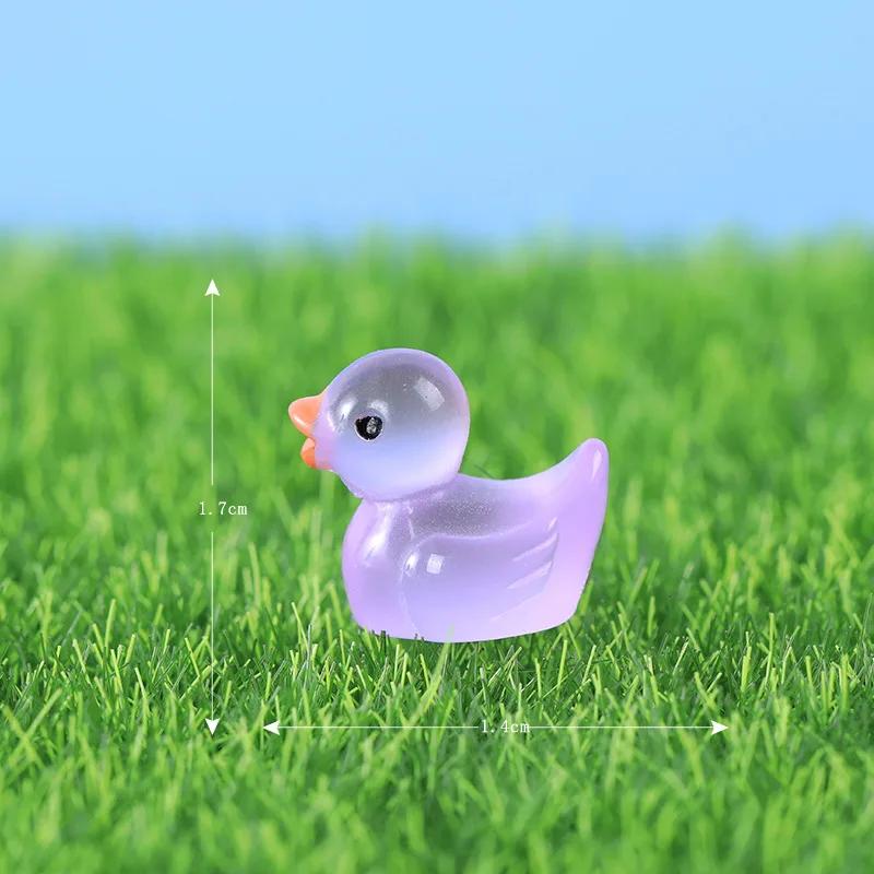 5pcs Yellow Duck Ornament Miniature Figures Tiny Duck Resin Handicraft Micro Landscape Decoration