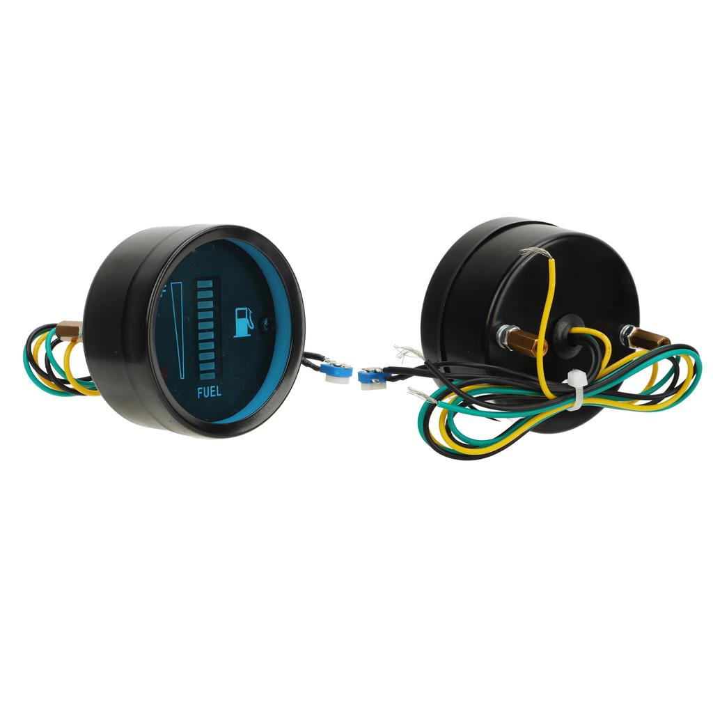 Motorcycle Fuel Level Gauge 52mm Housing Diameter LED Light Display Fuel Tank Fuel Level Meter 12V