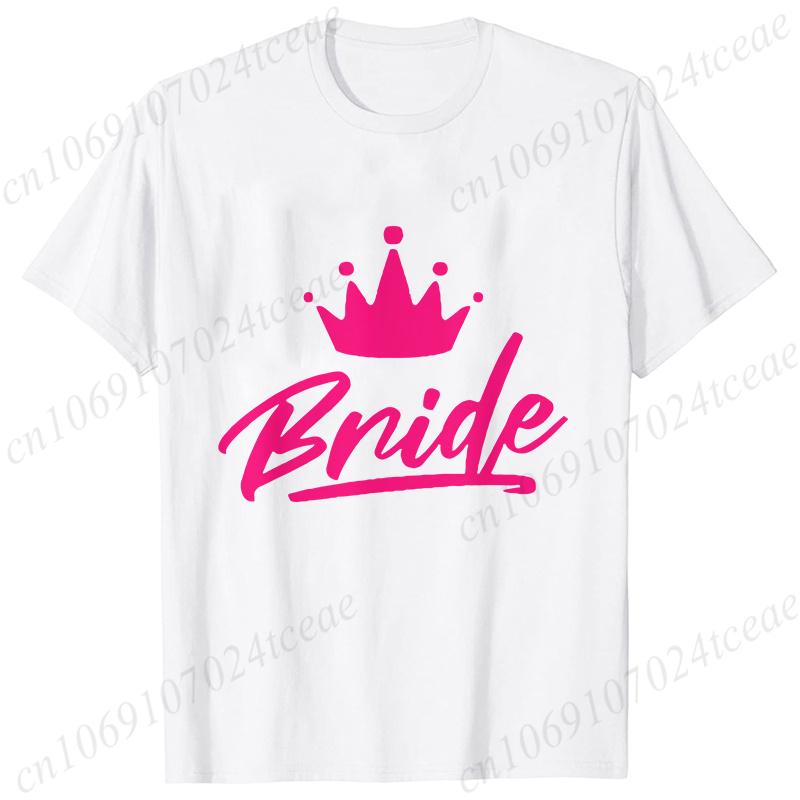 Team Bride TShirt Woman Bachelorette Single Farewell Party Blouses Bridal Shower Wedding Tops Casual ONeck Short Sleeved Tees