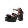 Fashion Designer Summer Bow Women High Heels Shoes Sexy Lolita Chunky Sandals New 2025 Fashion Platform Marie Janes Shoes Woman Pumps