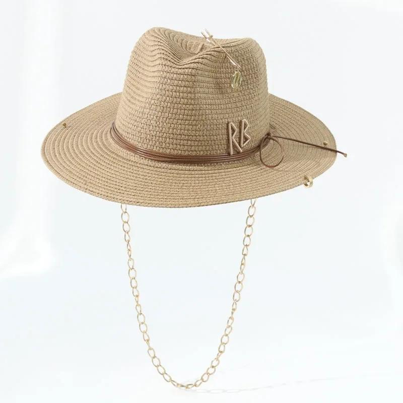 Zomer Strooien Hoeden voor Dames Lint Decoratie Elegante Dames Feestjurk Hoeden Reizen Strand Zon Hoed Chapeau Femme
